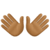 👐🏾 open hands: medium-dark skin tone display on Facebook